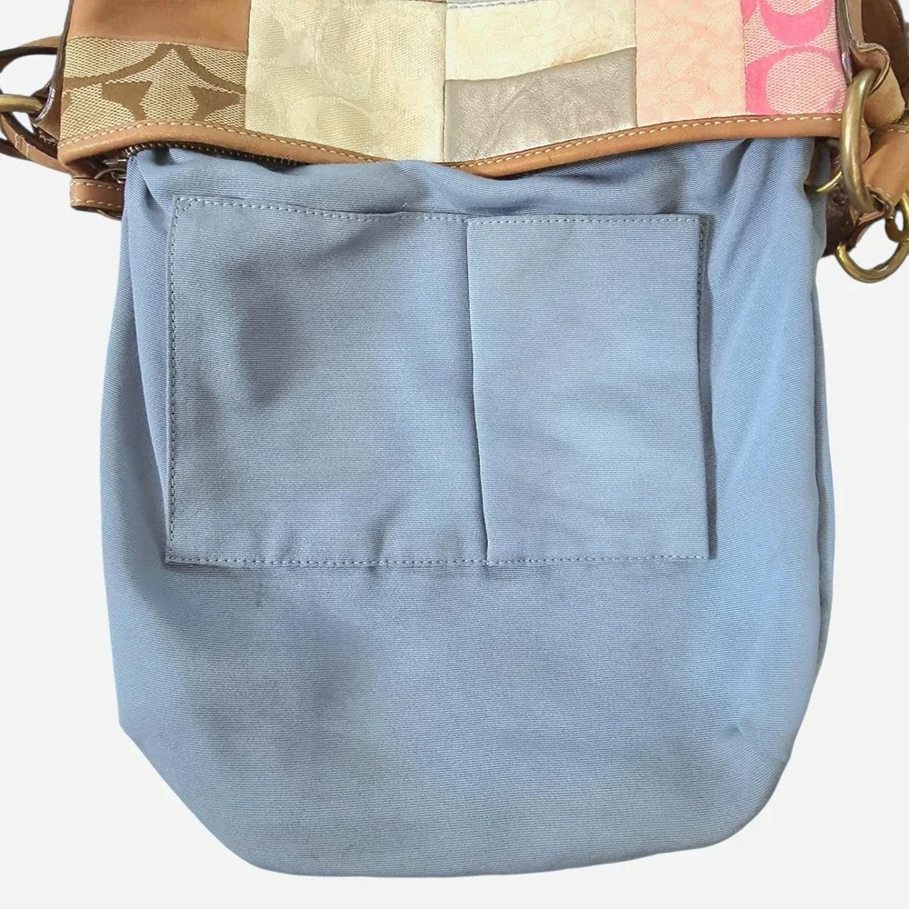Coach Y2K Patchwork Hobo Bag Medium Colorful Leather Suede Signature Logo 10018